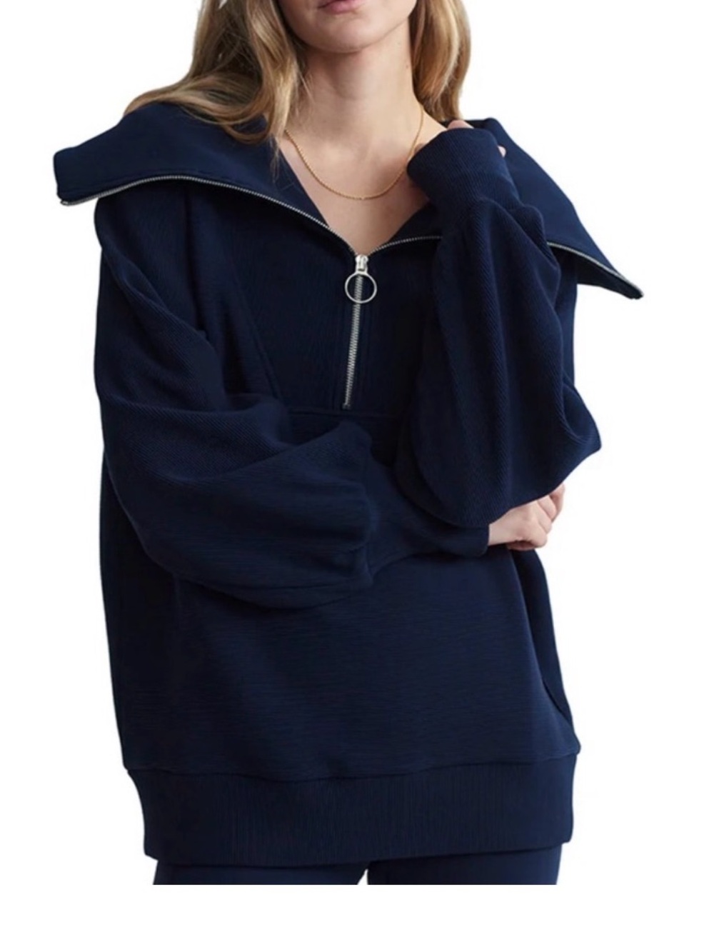 Varley Vine Ottoman Half Zip Pullover Navy